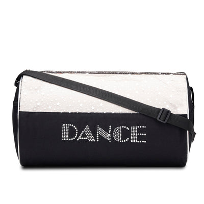 Dance Duffel Bag Black and Clear with Silver Stars