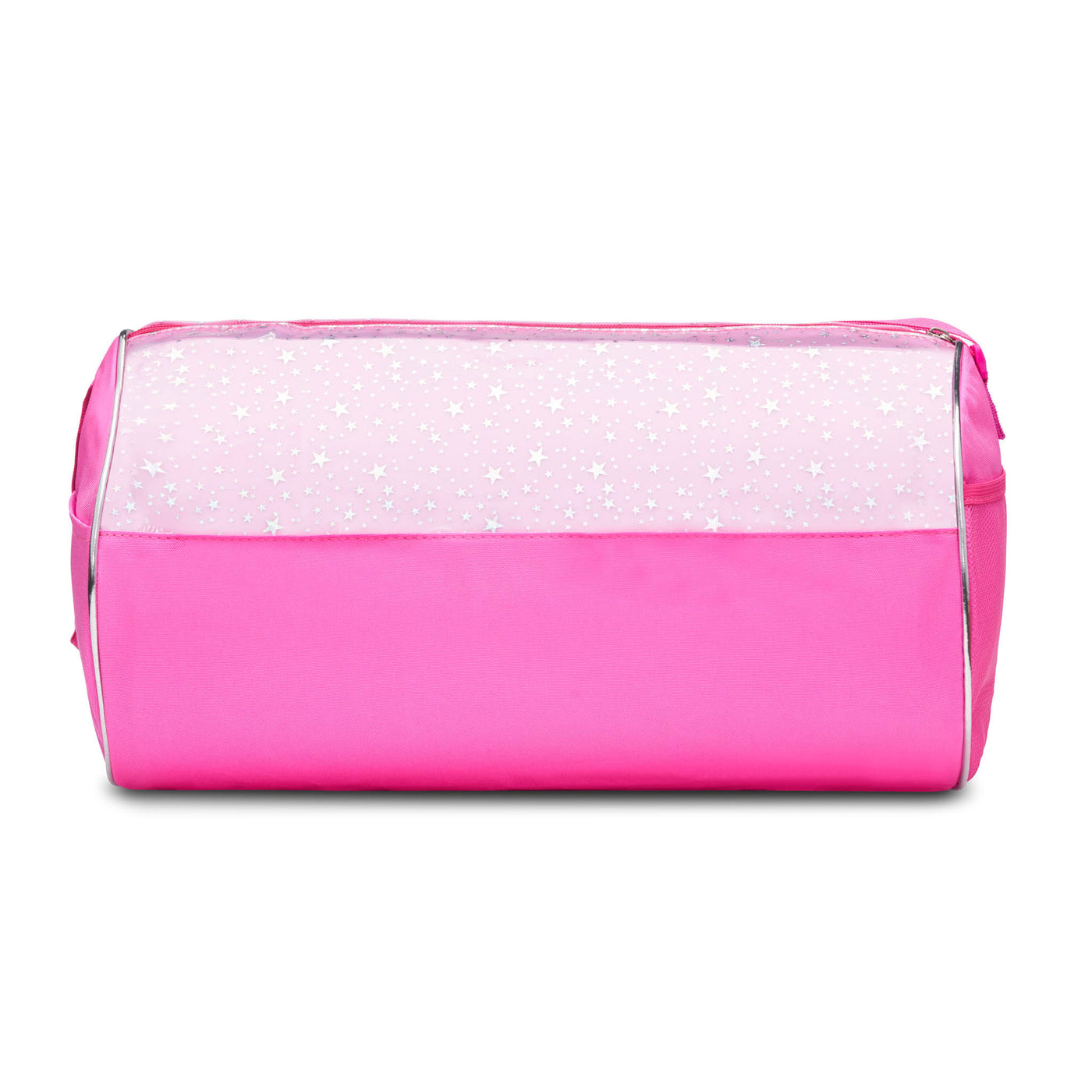 Dance Duffel Bag Pink and Clear with Silver Stars
