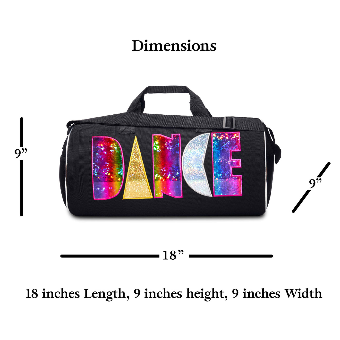 Dance Rainbow Shimmer Duffel Bag (18")